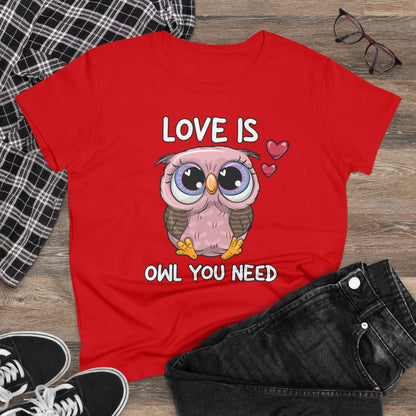Damen T-Shirt Love is Owl you need