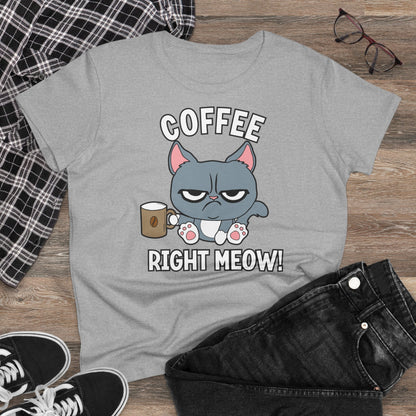 Damen T-Shirt Coffee right meow