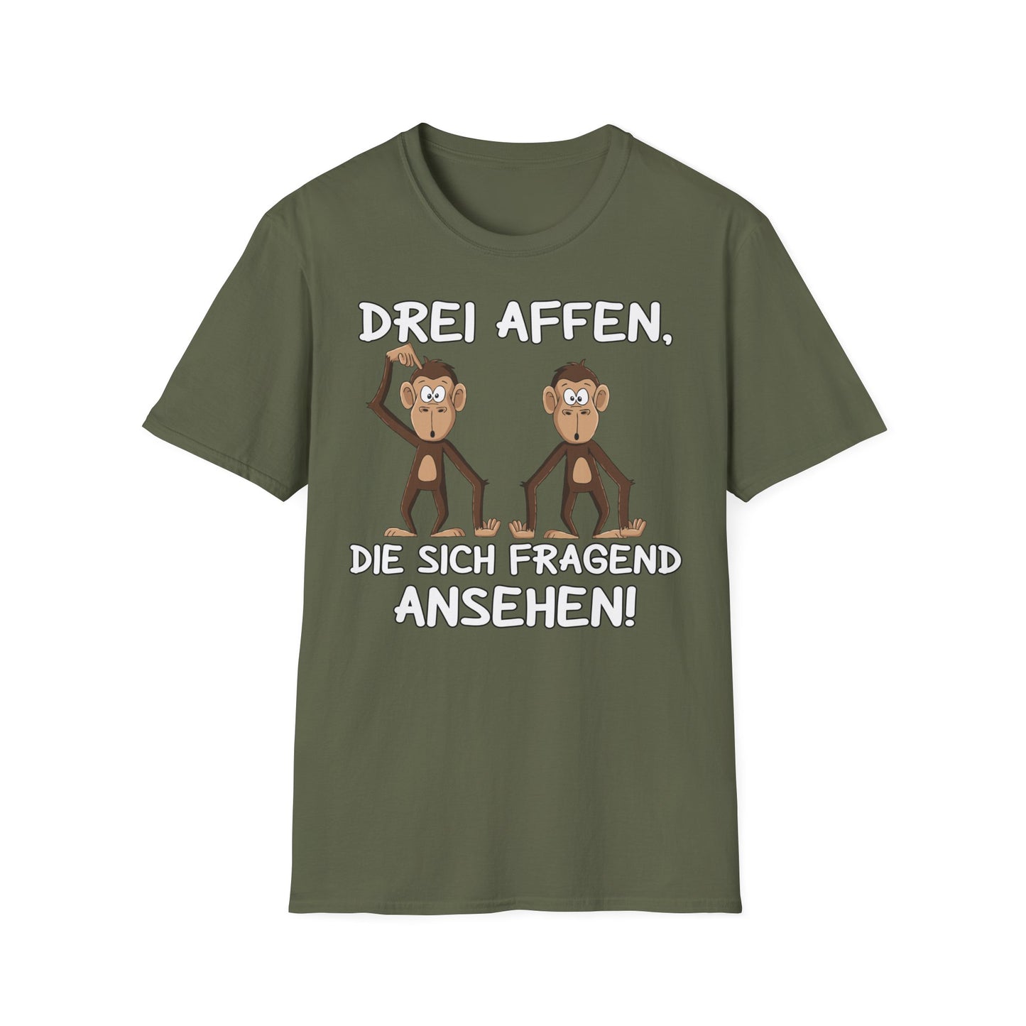 T-Shirt Drei Affen die sich fragend ansehen