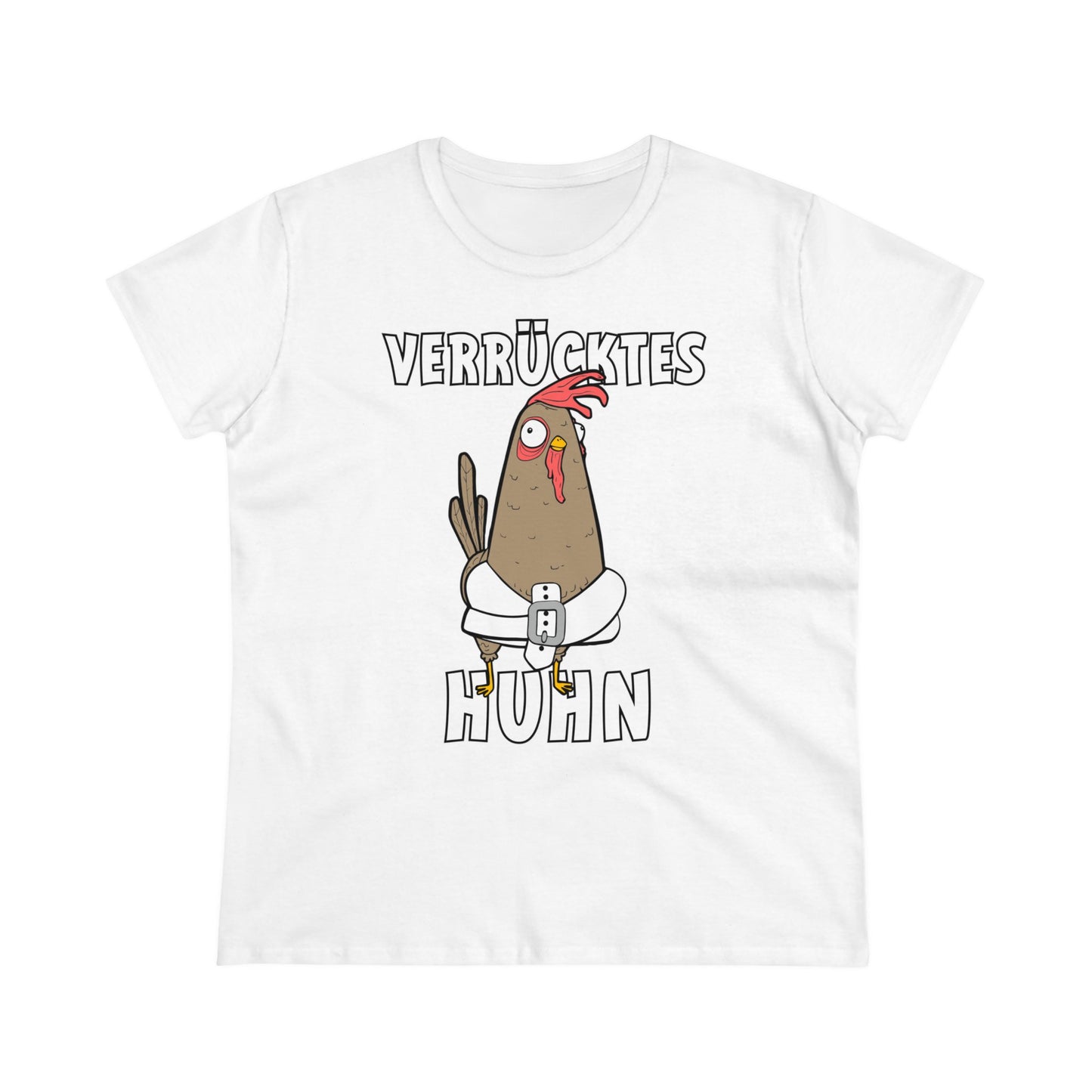 Damen T-Shirt Verrücktes Huhn
