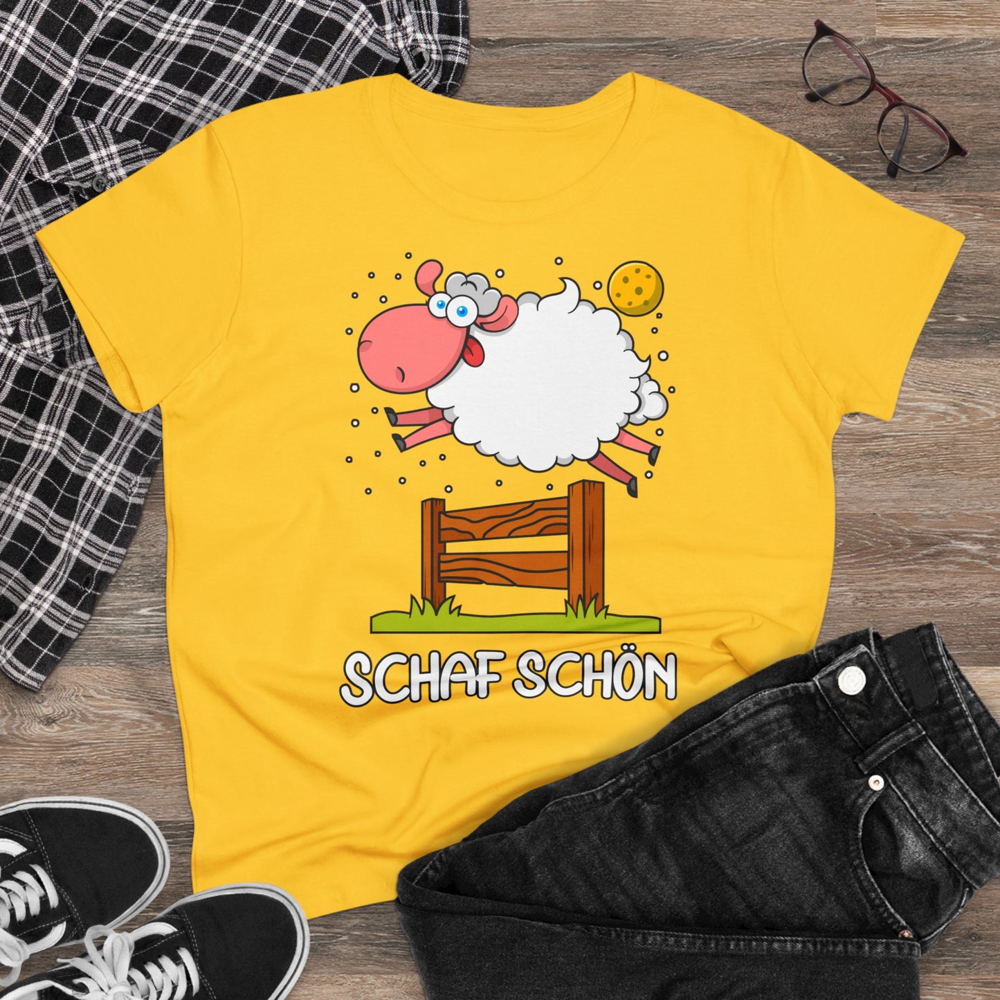 Damen T-Shirt Schaf schön