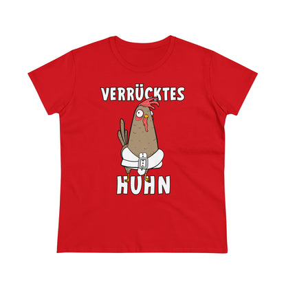 Damen T-Shirt Verrücktes Huhn