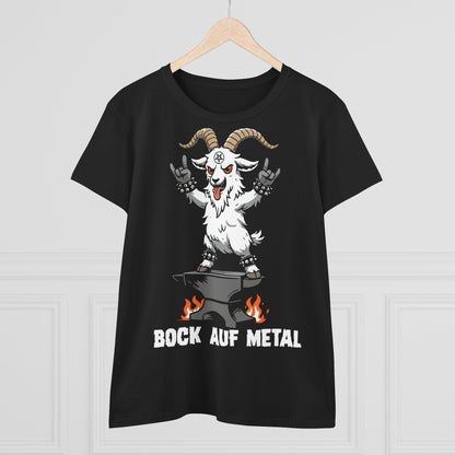 Damen T-Shirt Bock auf Metal
