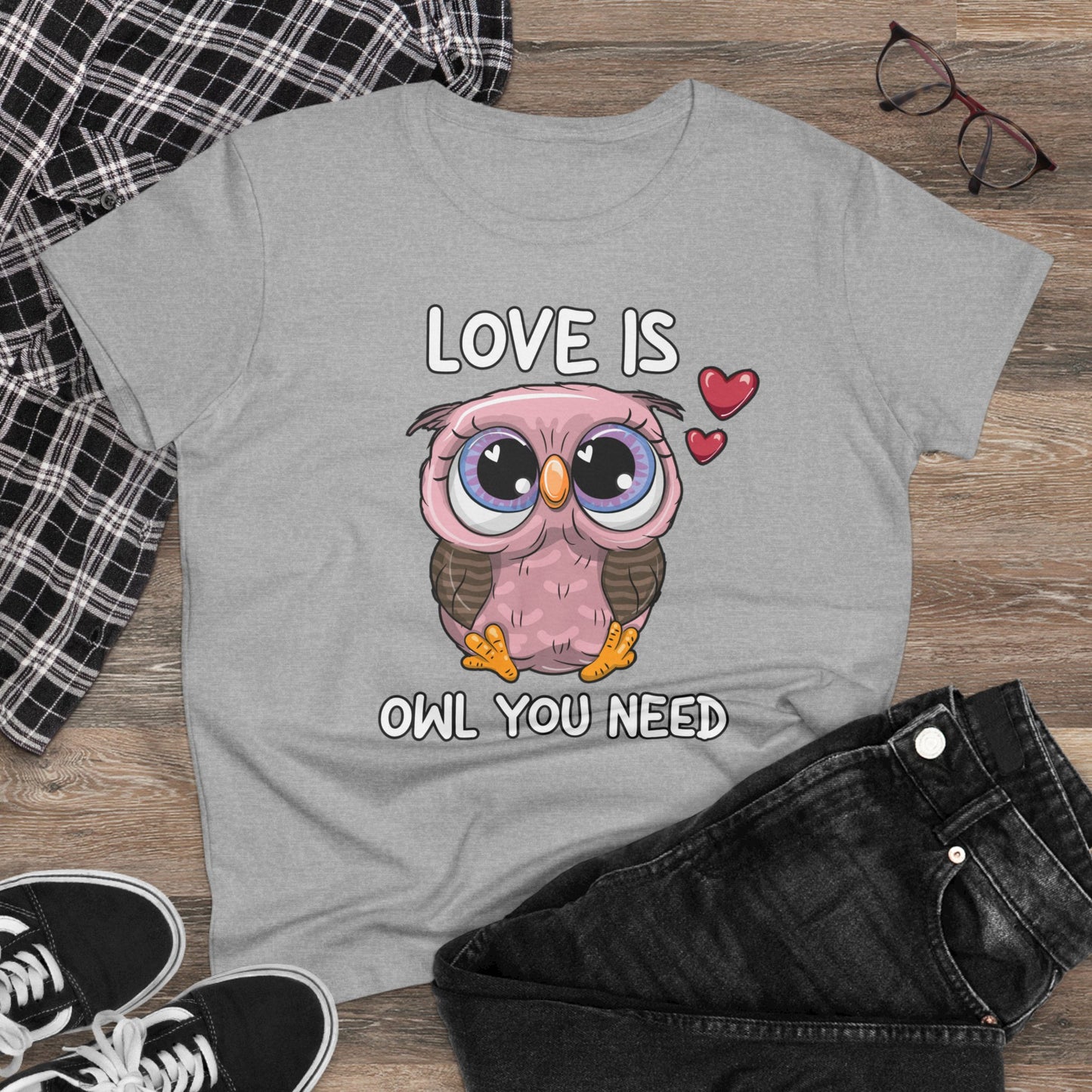 Damen T-Shirt Love is Owl you need