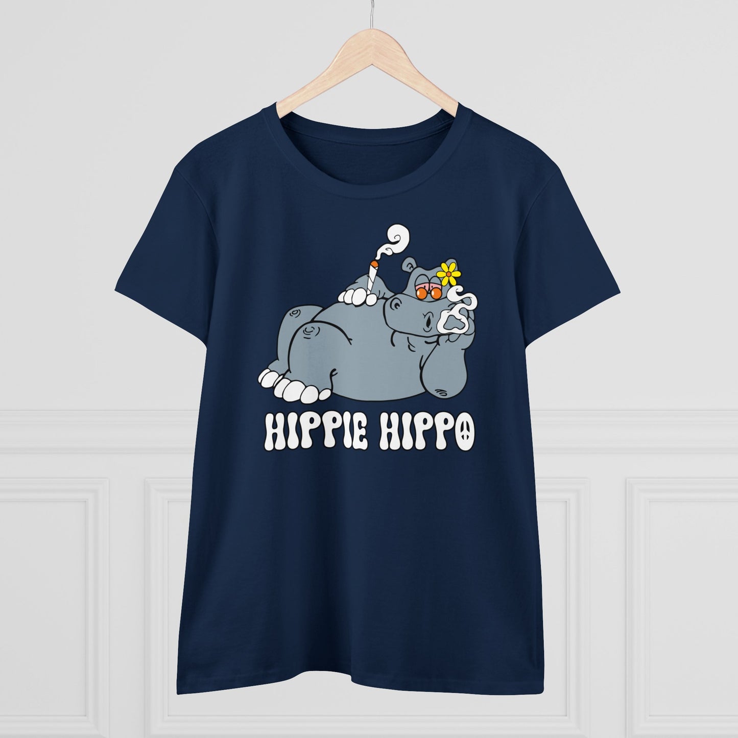 Damen T-Shirt Hippie Hippo