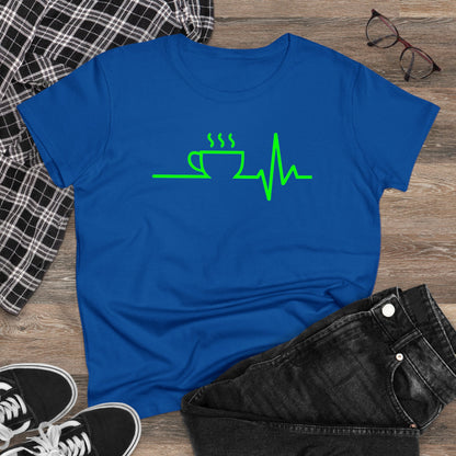 Damen T-Shirt Kaffee EKG