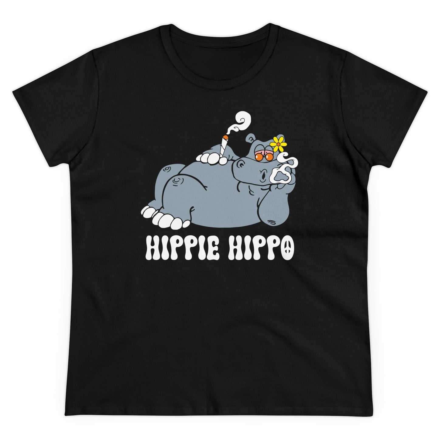 Damen T-Shirt Hippie Hippo