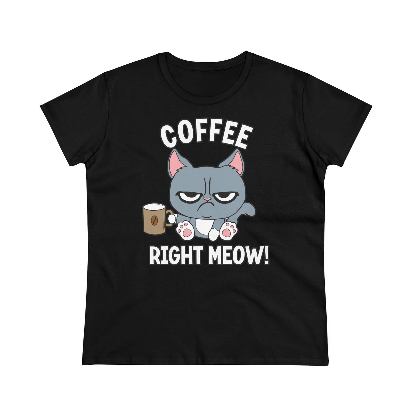 Damen T-Shirt Coffee right meow