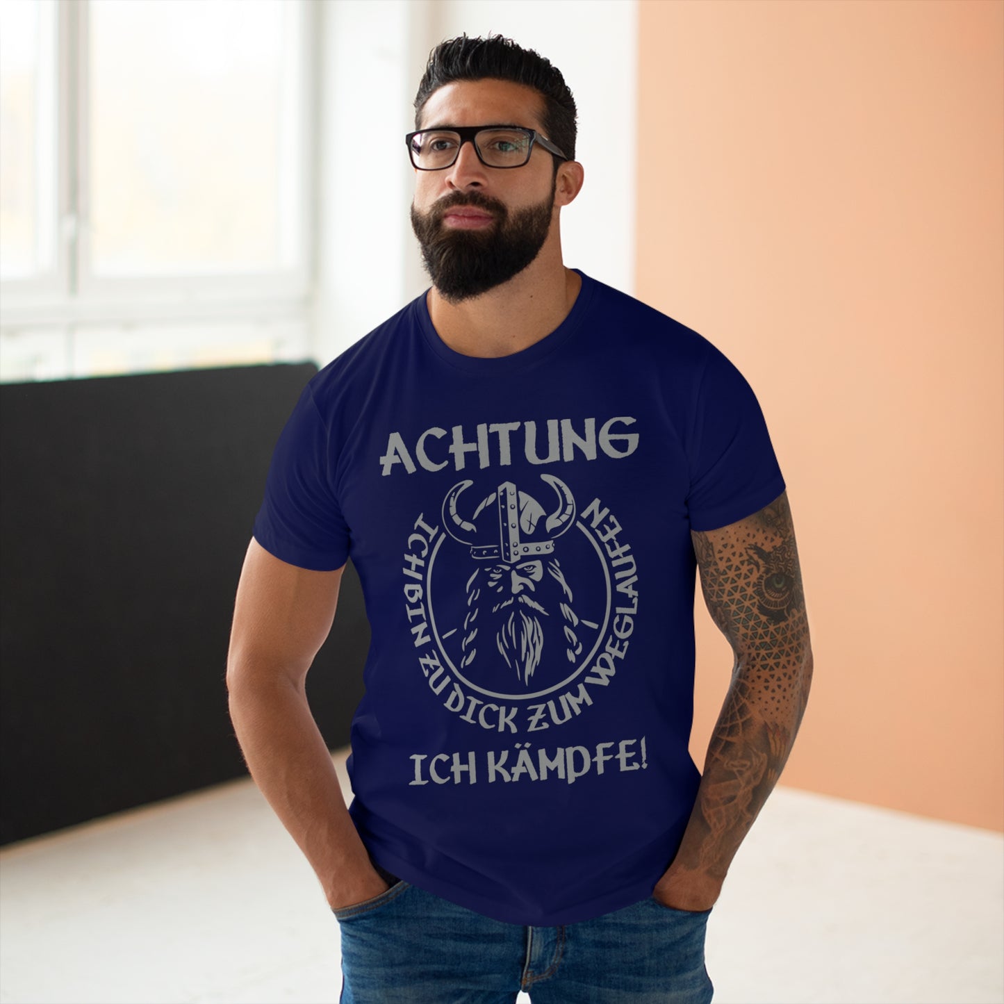 T-Shirt Achtung - Ich bin zu Dick zum weglaufen (bis 5XL)