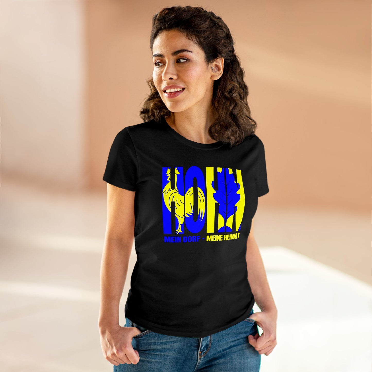 Damen T-Shirt Hohn Mein Dorf - Meine Heimat