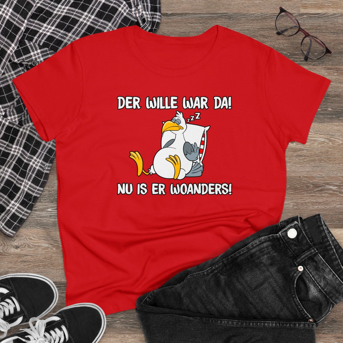 Damen T-Shirt Der Wille war da