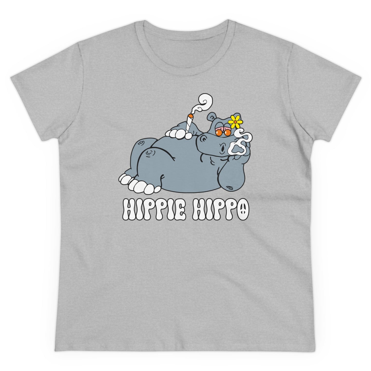 Damen T-Shirt Hippie Hippo