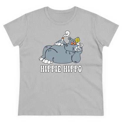 Damen T-Shirt Hippie Hippo