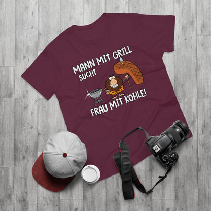 T-Shirt Mann mit Grill sucht Frau mit Kohle (bis 5XL)