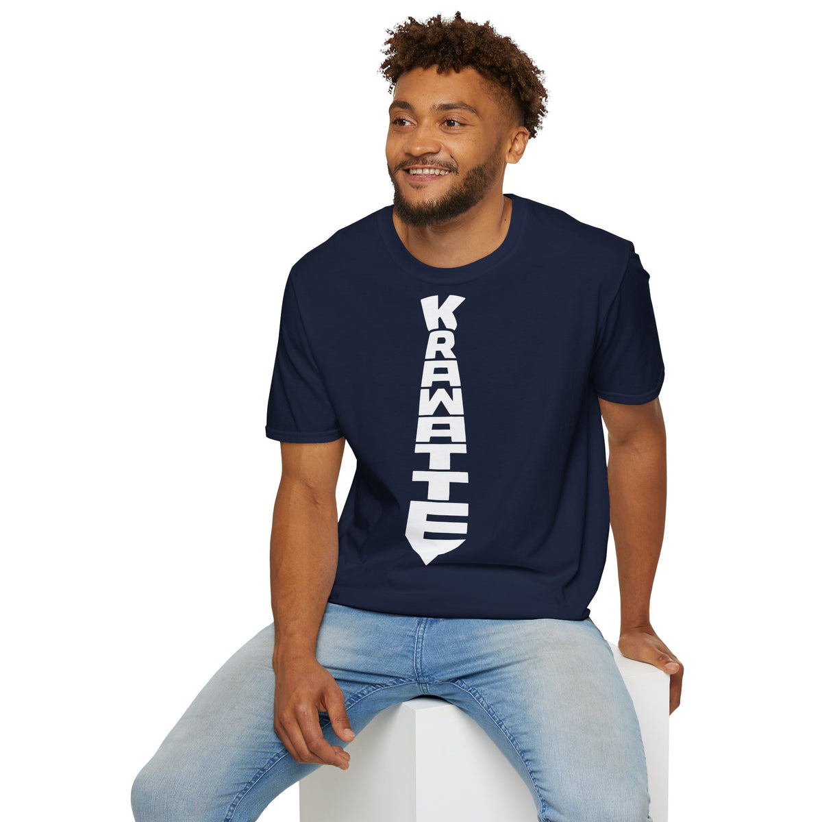 T-Shirt (bis 5XL) Krawatte weiß