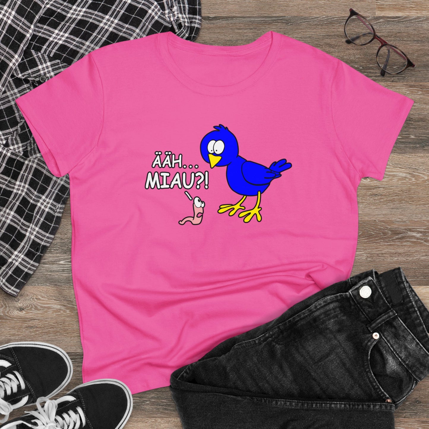 Damen T-Shirt Ääh Miau