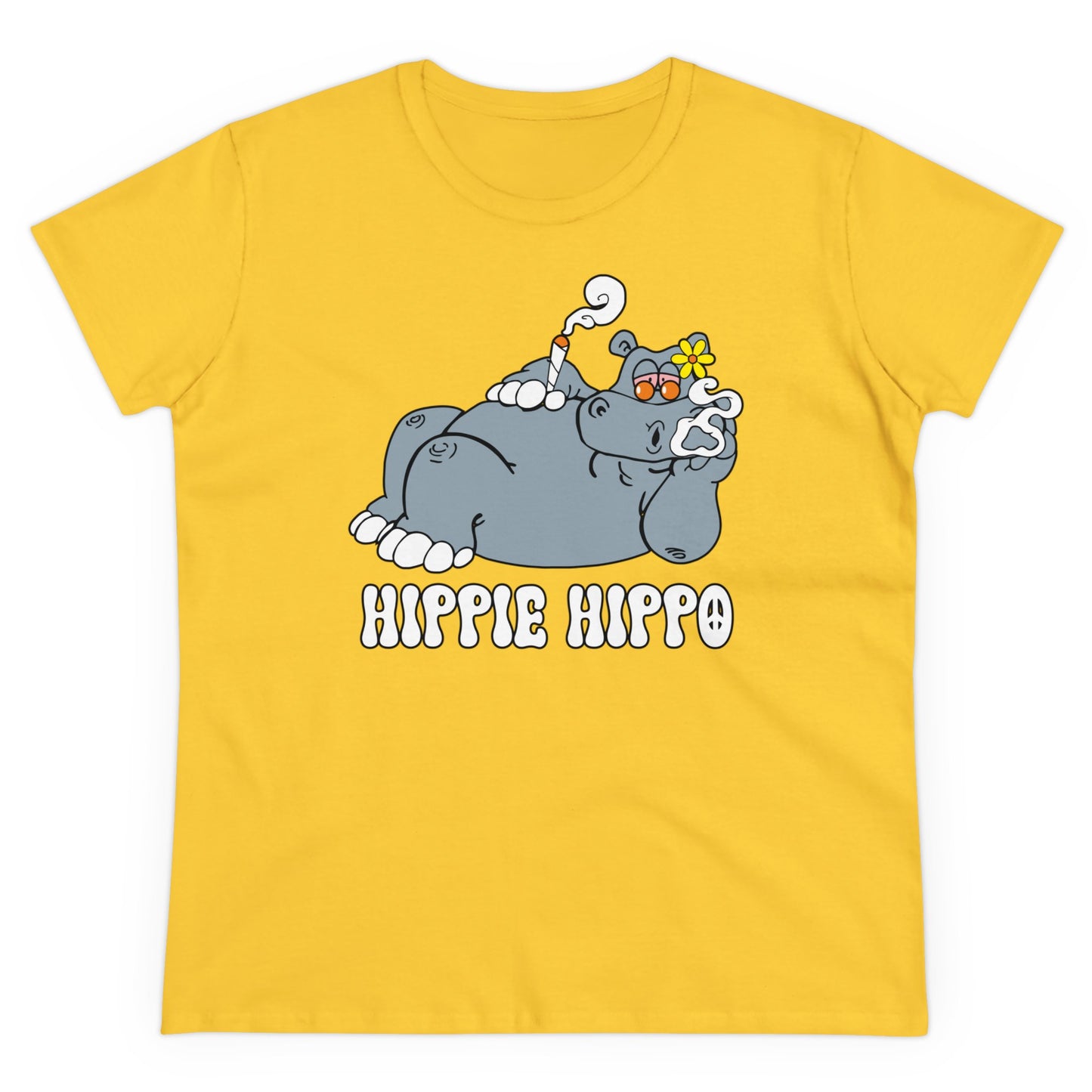 Damen T-Shirt Hippie Hippo