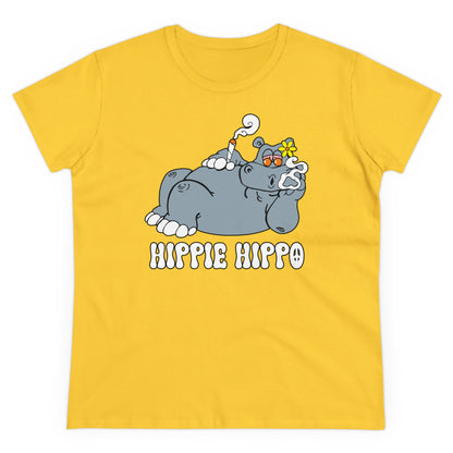 Damen T-Shirt Hippie Hippo