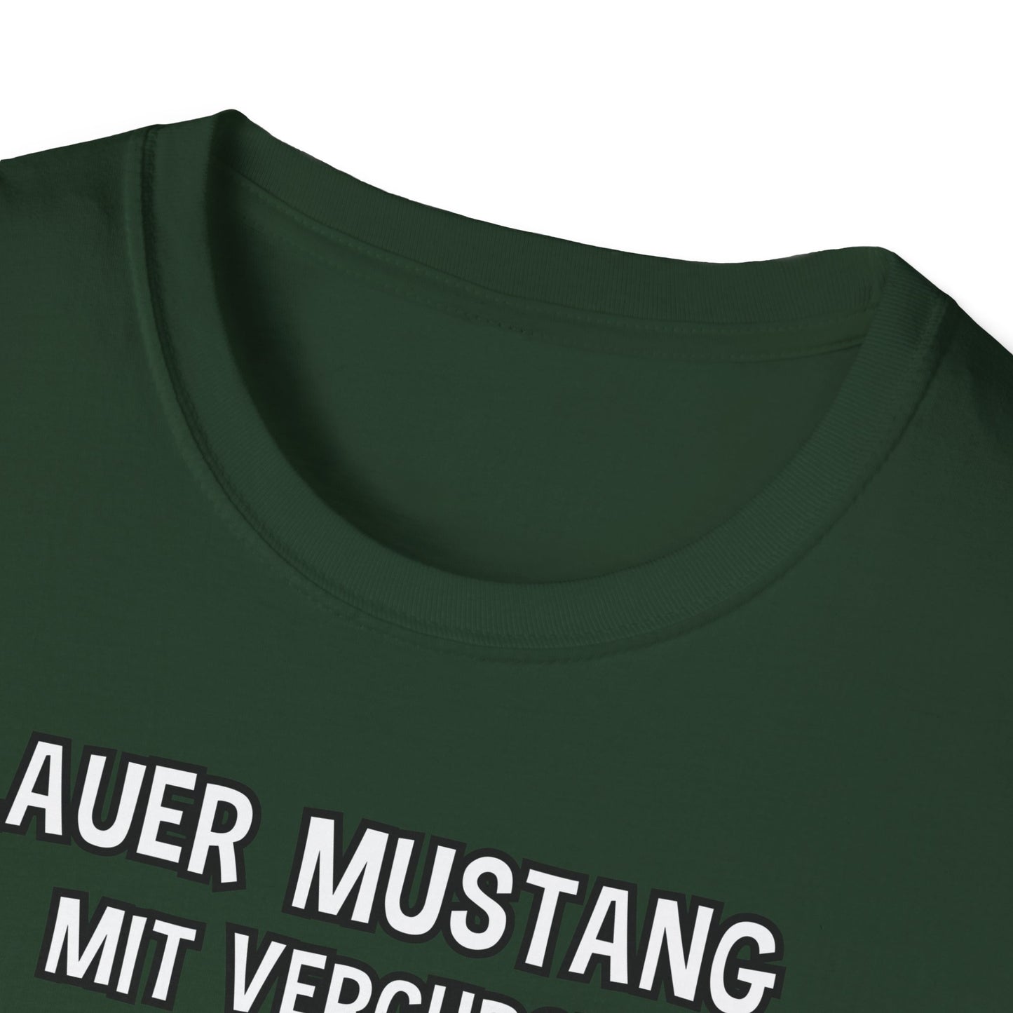 T-Shirt Blauer Mustang mit verchromtem Grill und fetten Schlappen