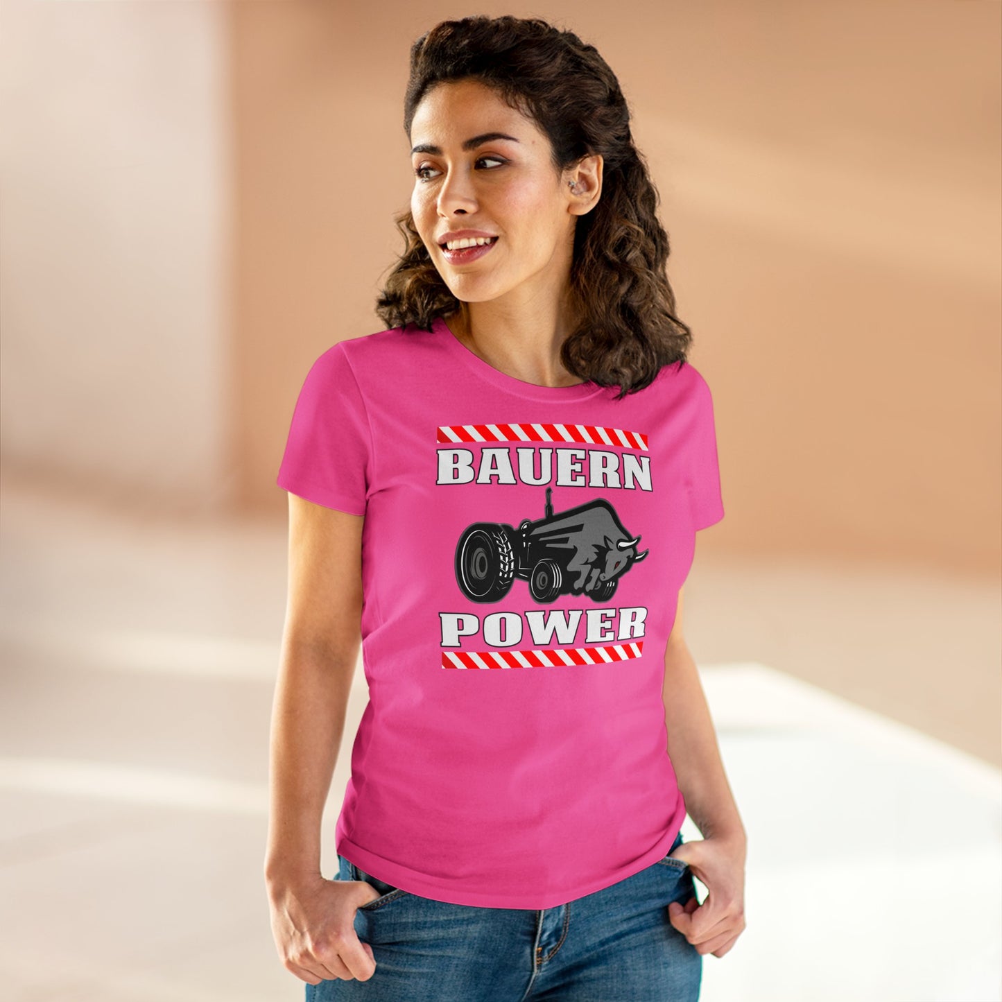 Damen T-Shirt Bauern Power