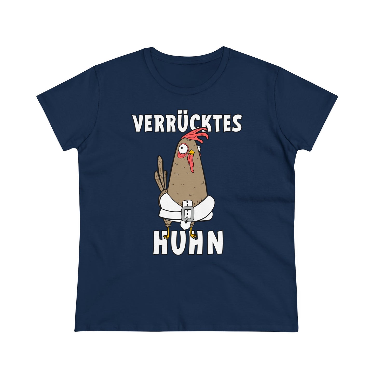 Damen T-Shirt Verrücktes Huhn