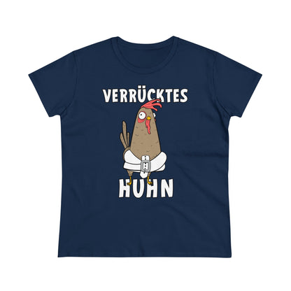 Damen T-Shirt Verrücktes Huhn