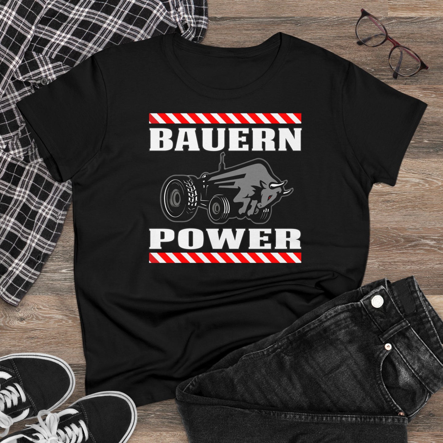 Damen T-Shirt Bauern Power