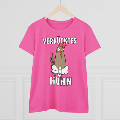 Damen T-Shirt Verrücktes Huhn