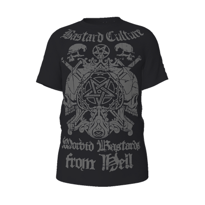 Allover T-Shirt ,All Over T-Shirt,Allover Shirt,Bastard Culture,Warpath,Heavy Metal,Black Metal,Thrash Metal,dark,dunkel,Gothic,dunkle Seele,dark soul,Biker,Metalhead,negative,depressive,without colour,black,morbid,unholy,skull,reaper,Grim Reaper,Death,Dead,Devil,Hell,Hölle,Satan,T-Shirt,schwarz,dunkelschwarz,unbunt,farblos,allergic to colours,Evil,böse,MOQ1,Delivery days 5